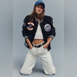 The Wild Collective x Anthropologie MLB Letterman Jacket New York Mets
